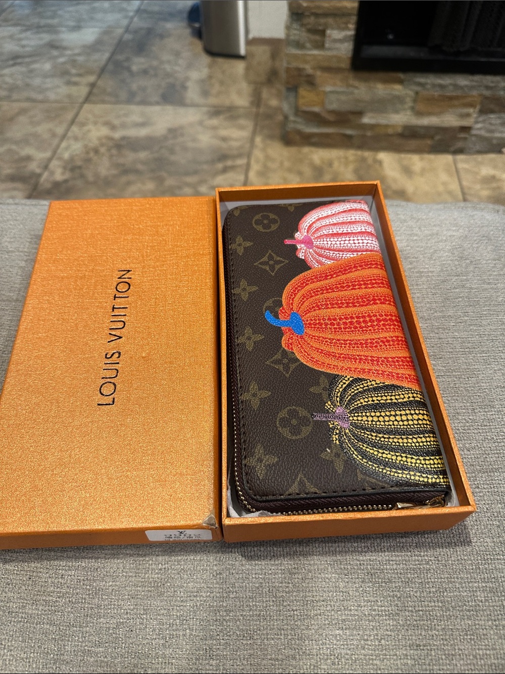 Brown and Gold Monogram Zip Pouch - Picture 6 of 6
